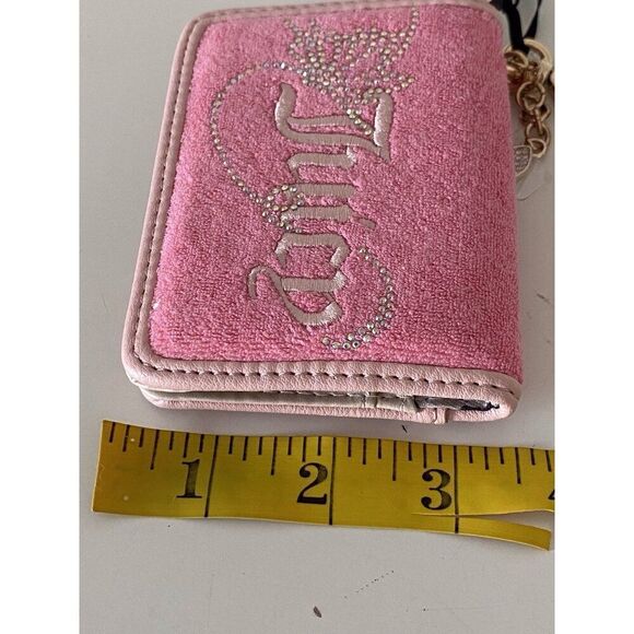Juicy Couture Wing It Card Case Key Fob Wallet Pink Lemonade Butterfly Bling NEW - Picture 10 of 10